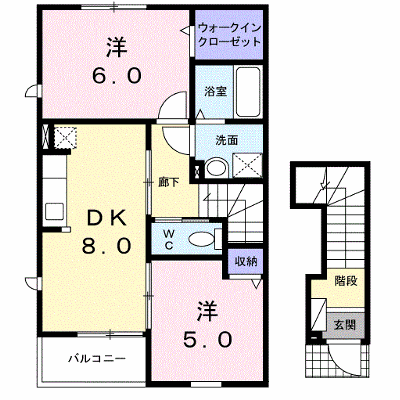 ベルズかたかごＢ 201【管理NO：1-014192502-02010】 ★家具家電は申し込み後に搬入します★ ★2026年10月中旬入居可能★の物件画像