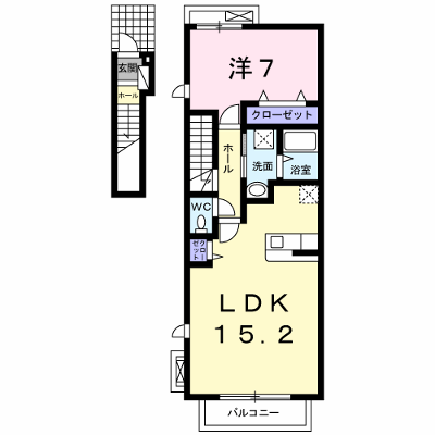 プリムローズ 202【管理NO：1-016567101-02020】 ★家具家電は申し込み後に搬入します★ ★2026年10月中旬入居可能★の物件画像