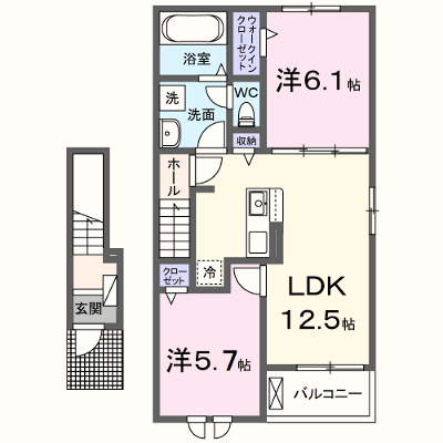 ル・シエル 205【管理NO：1-028313601-02040】 ★家具家電は申し込み後に搬入します★ ★2027年03月上旬入居可能★の物件画像