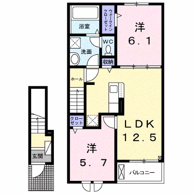 リアライズⅠ 205【管理NO：1-028438101-02040】 ★家具家電は申し込み後に搬入します★ ★2027年02月上旬入居可能★の物件画像