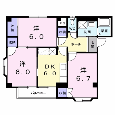 パティオ　大平 201【管理NO：1-007857101-02010】 ★家具家電は申し込み後に搬入します★ ★2026年09月中旬入居可能★の物件画像
