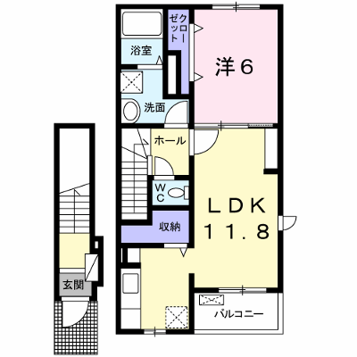 サフラン　Ｃ 206【管理NO：1-020467901-02050】 ★家具家電は申し込み後に搬入します★ ★2026年10月上旬入居可能★の物件画像