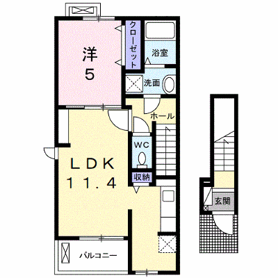 ブラン　ヴェール 201【管理NO：1-020453901-02010】 ★家具家電は申し込み後に搬入します★の物件画像