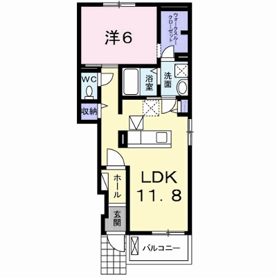 シャンテ　Ａ 105【管理NO：1-024667201-01040】 ★家具家電は申し込み後に搬入します★ ★2026年10月上旬入居可能★の物件画像