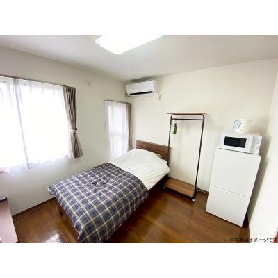 ユニオンマンスリー上福岡３　107　1K・シングル☆【禁煙ルーム】人気の角部屋！デスク・チェア＆たっぷり収納2ドア冷蔵庫など生活家電のあるお部屋/週末は西中央公園でのんびりの物件画像
