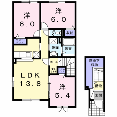 ルピナスⅡ 201【管理NO：1-016919402-02010】 ★家具家電は申し込み後に搬入します★ ★2026年10月中旬入居可能★の物件画像