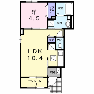 プレドフルールⅡ 101【管理NO：1-024115901-01010】 ★家具家電は申し込み後に搬入します★ ★2026年10月中旬入居可能★の物件画像