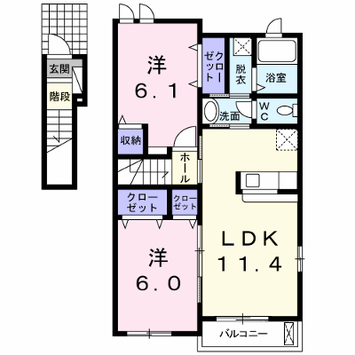 エスペランサＡ 201【管理NO：1-016234601-02010】 ★家具家電は申し込み後に搬入します★ ★2026年10月中旬入居可能★の物件画像