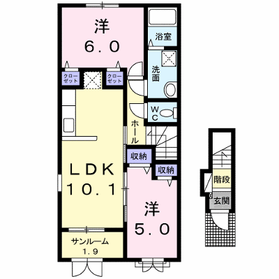 ラビアンローズ 201【管理NO：1-020229601-02010】 ★家具家電は申し込み後に搬入します★の物件画像