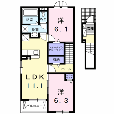 メゾン　シュクレ 205【管理NO：1-028099801-02050】 ★家具家電は申し込み後に搬入します★の物件画像