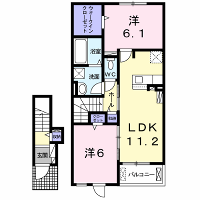 メゾンド　ル　マロン 203【管理NO：1-025328701-02030】 ★家具家電は申し込み後に搬入します★の物件画像