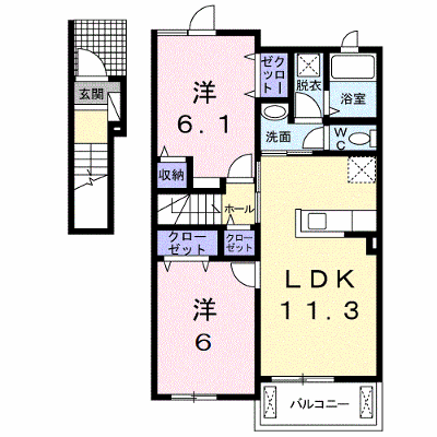プラシードⅡ 205【管理NO：1-020718701-02050】 ★家具家電は申し込み後に搬入します★ ★2026年10月中旬入居可能★の物件画像