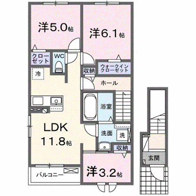シンシア甲南Ⅱ 201【管理NO：1-027678802-02010】 ★家具家電は申し込み後に搬入します★ ★2026年11月下旬入居可能★の物件画像