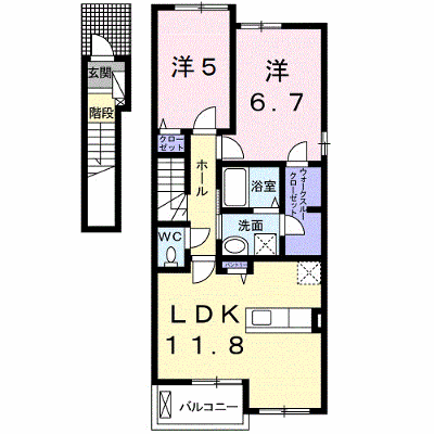 パミドーリⅣ 201【管理NO：1-026554901-02010】 ★家具家電は申し込み後に搬入します★ ★2026年12月中旬入居可能★の物件画像