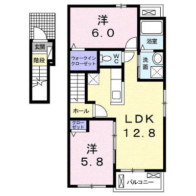 カンタービレ西浜Ⅱ 201【管理NO：1-021760802-02010】 ★家具家電は申し込み後に搬入します★の物件画像