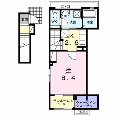 ベル　アルカン　シエル 205【管理NO：1-027061801-02050】 ★家具家電は申し込み後に搬入します★ ★2026年10月上旬入居可能★の物件画像
