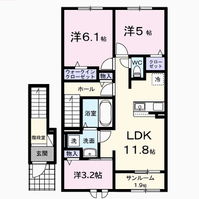 メア　ヒュッゲ 202【管理NO：1-028679601-02020】 ★家具家電は申し込み後に搬入します★の物件画像