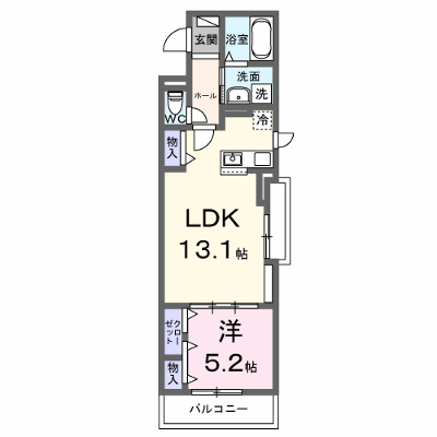ラ・テュイル 201【管理NO：1-028569001-02010】 ★家具家電は申し込み後に搬入します★ ★2026年10月上旬入居可能★の物件画像