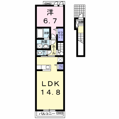 ブリッサ 203【管理NO：1-018576001-02030】 ★家具家電は申し込み後に搬入します★ ★2026年10月中旬入居可能★の物件画像