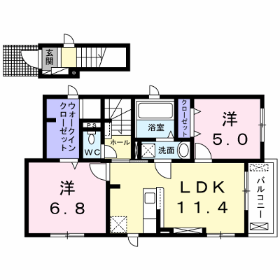 ホフヌング弐番館 201【管理NO：1-025901101-02010】 ★家具家電は申し込み後に搬入します★ ★2026年10月中旬入居可能★の物件画像