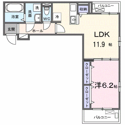 クライネル・ヴァルト 302【管理NO：1-028604001-03020】 ★家具家電は申し込み後に搬入します★ ★2026年11月上旬入居可能★の物件画像