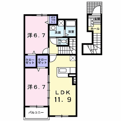 メルシー　ボンジョルネ　Ｂ棟 202【管理NO：1-015526602-02020】 ★家具家電は申し込み後に搬入します★ ★2026年10月中旬入居可能★の物件画像