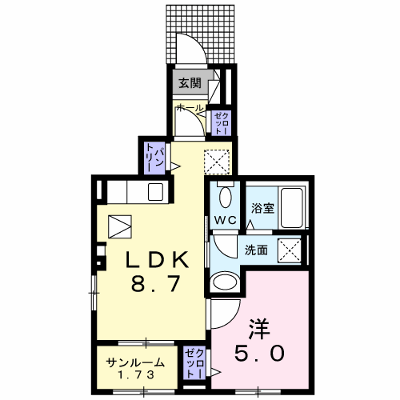 ひまわり 103【管理NO：1-026344701-01030】 ★家具家電は申し込み後に搬入します★ ★2026年10月中旬入居可能★の物件画像
