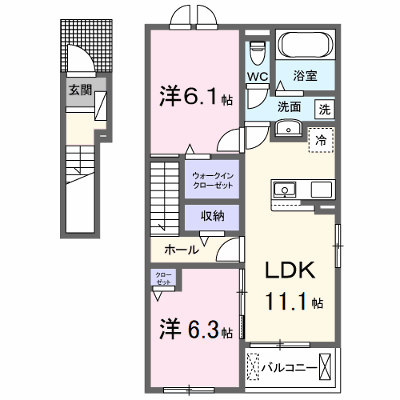 フェリスガーデン 201【管理NO：1-028598801-02010】 ★家具家電は申し込み後に搬入します★ ★2026年10月上旬入居可能★の物件画像