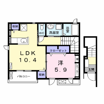メゾンクレアール　Ｅ 201【管理NO：1-021795701-02010】 ★家具家電は申し込み後に搬入します★ ★2026年10月中旬入居可能★の物件画像