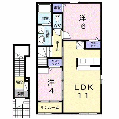 ルヴェ・デュ・ソレイユ 202【管理NO：1-017173501-02020】 ★家具家電は申し込み後に搬入します★の物件画像