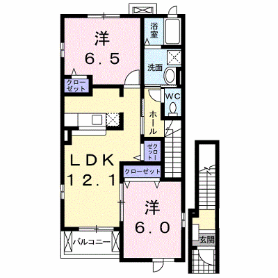 カーサ　フェリーチェＢ 201【管理NO：1-015701102-02010】 ★家具家電は申し込み後に搬入します★ ★2026年10月中旬入居可能★の物件画像