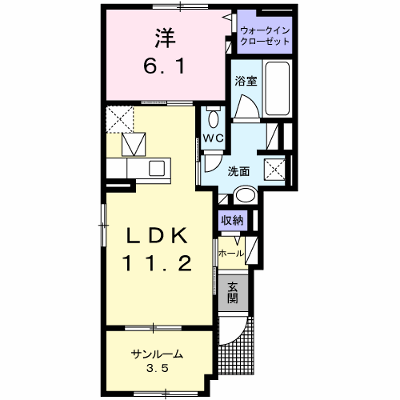 ヴァン　ヴェールⅠ 101【管理NO：1-022374001-01010】 ★家具家電は申し込み後に搬入します★ ★2026年12月中旬入居可能★の物件画像