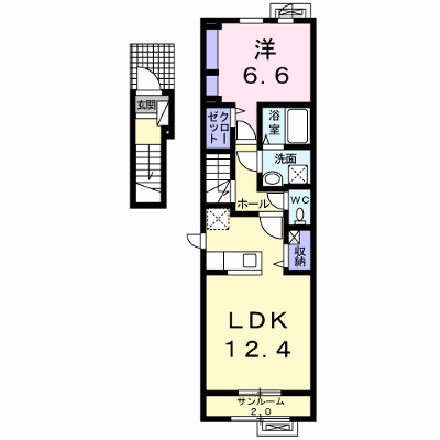 チムニー・ワン 205【管理NO：1-022613401-02050】 ★家具家電は申し込み後に搬入します★ ★2026年10月中旬入居可能★の物件画像