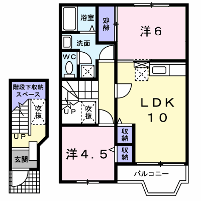 シェークル２１Ｂ 202【管理NO：1-010321302-02020】 ★家具家電は申し込み後に搬入します★ ★2026年10月中旬入居可能★の物件画像