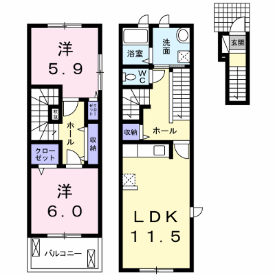 グラン　シャリル 201【管理NO：1-022472901-02010】 ★家具家電は申し込み後に搬入します★の物件画像