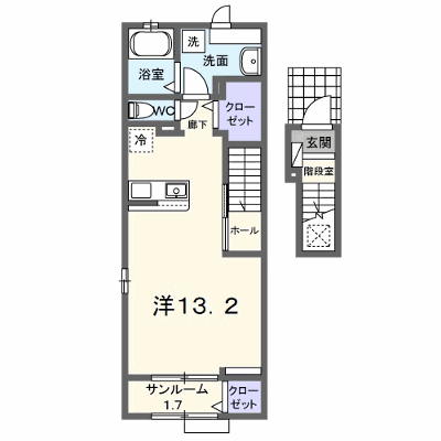 リヴァービサイドⅢ 202【管理NO：1-027604001-02020】 ★家具家電は申し込み後に搬入します★の物件画像