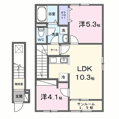 グレイスⅡ 204【管理NO：1-028570901-02040】 ★家具家電は申し込み後に搬入します★ ★2027年02月上旬入居可能★の物件画像