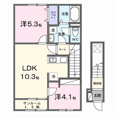 グレイスⅡ 203【管理NO：1-028570901-02030】 ★家具家電は申し込み後に搬入します★ ★2027年02月上旬入居可能★の物件画像
