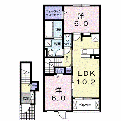 ル・メリディアンＦ 202【管理NO：1-025022102-02020】 ★家具家電は申し込み後に搬入します★の物件画像
