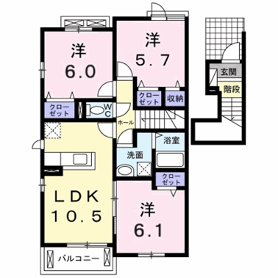 オルテンシアⅠ 203【管理NO：1-018922601-02030】 ★家具家電は申し込み後に搬入します★の物件画像