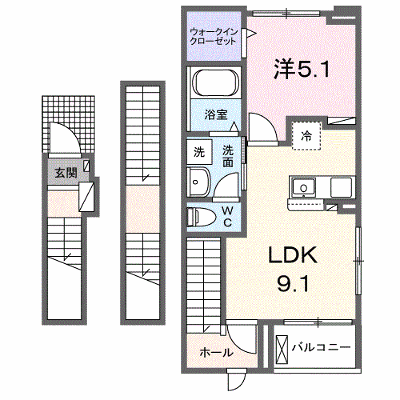 岐山グリーンハイツ 301【管理NO：1-027409501-03010】 ★家具家電は申し込み後に搬入します★ ★2026年10月下旬入居可能★の物件画像
