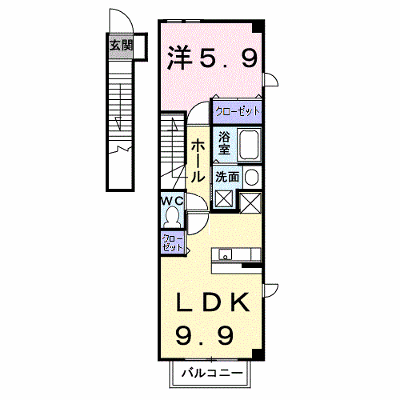 パレ・コリーヌ 201【管理NO：1-012469601-02010】 ★家具家電は申し込み後に搬入します★ ★2026年10月下旬入居可能★の物件画像
