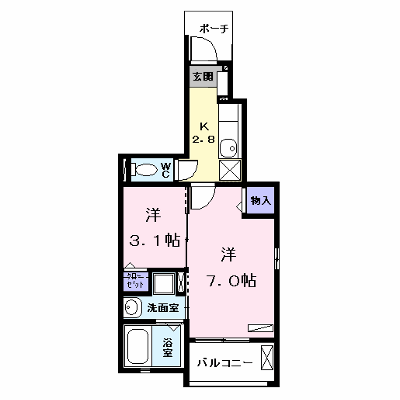クレア 101【管理NO：1-023480901-01010】 ★家具家電は申し込み後に搬入します★の物件画像