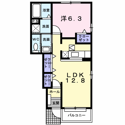 エアリーヒル　Ｂ 104【管理NO：1-013873202-01040】 ★家具家電は申し込み後に搬入します★ ★2026年10月上旬入居可能★の物件画像