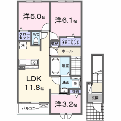 愛島台２丁目アパートⅡ 202【管理NO：1-028687102-02020】 ★家具家電は申し込み後に搬入します★ ★2027年03月下旬入居可能★の物件画像