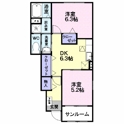 エアリー　フィールドⅡ 103【管理NO：1-015078501-01030】 ★家具家電は申し込み後に搬入します★ ★2026年10月中旬入居可能★の物件画像