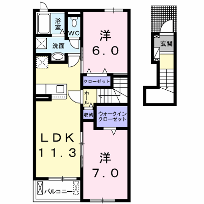 プリムヴェール 203【管理NO：1-025764201-02030】 ★家具家電は申し込み後に搬入します★ ★2026年10月中旬入居可能★の物件画像
