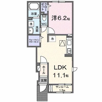 イリーデⅢ 104【管理NO：1-026492101-01040】 ★家具家電は申し込み後に搬入します★ ★2027年02月上旬入居可能★の物件画像