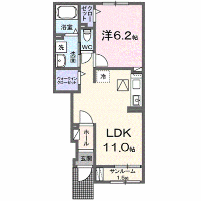 イリーデⅢ 102【管理NO：1-026492101-01020】 ★家具家電は申し込み後に搬入します★ ★2027年02月上旬入居可能★の物件画像