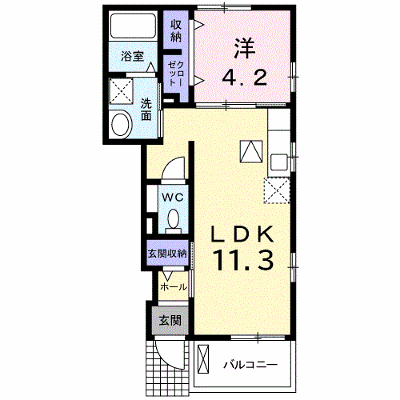 グラース・アビタシオンⅡ 105【管理NO：1-019264701-01050】 ★家具家電は申し込み後に搬入します★ ★2026年10月中旬入居可能★の物件画像